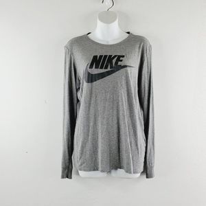 Nike Womens Gray Heather The Nike Tee Athletic Cut Basic T Shirt Top Size Small